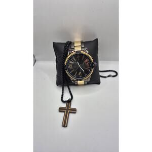 Mens Two Tone 2-pc. Watch Boxed Set Mac7133jc  New in Box Black and Rose Gold